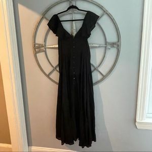 J Crew black off shoulder button down dress